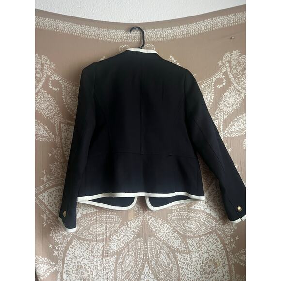 NWT Talbots Military Officer Jacket Gold Buttons Black W/ White Trim Jacket - Picture 10 of 10